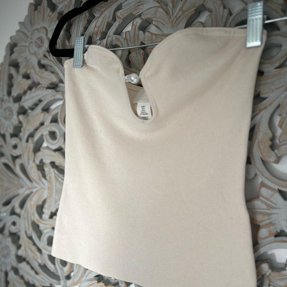 H&M BEAD-DETAIL TUBE TOP Size Small - Picture 1 of 8